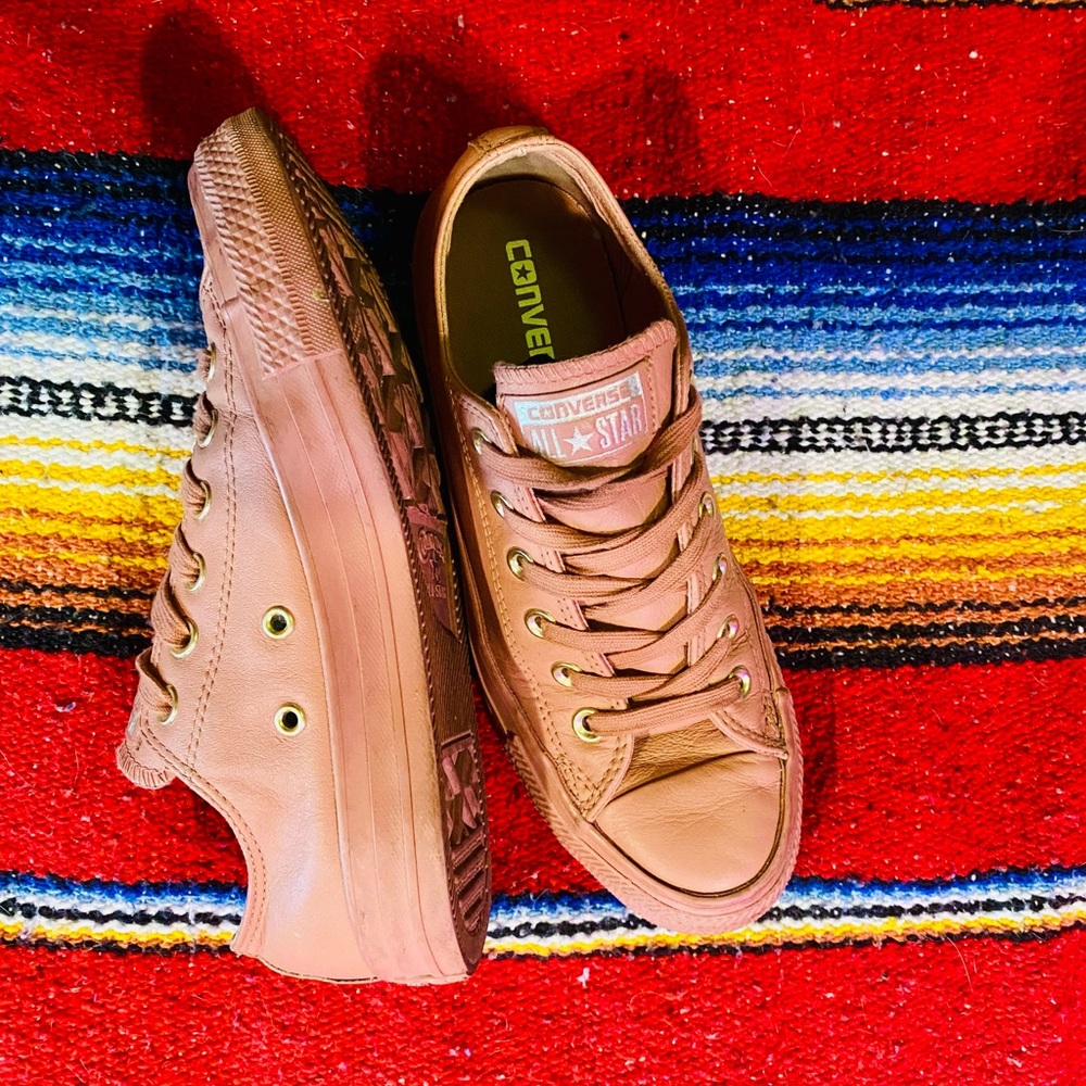 Converse Womens Chuck Taylor All Star Low Pink Leather Sneaker Limited Edition